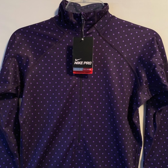Nike Womens 3/4 Zip Purple Polka Dot Active Jacket Size Small - Picture 3 of 10